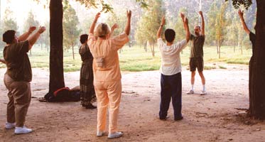 Photo of Group practicing 
						Essence Qigong